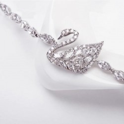 Swarovski Crystal Swan Bracelet White