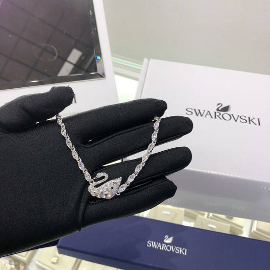 Swarovski Crystal Swan Bracelet White-Swarovski Bracelet & Bangle