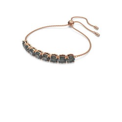 Swarovski Exalta Bracelet Round Cut Black Rose Gold Tone Plated 5643749