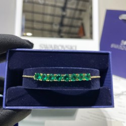 Swarovski Exalta Bracelet Round Cut Green Rose Gold Tone Plated 5643756