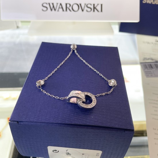 Swarovski Hollow Bracelet Interlocking Loop White Rhodium Plated 5636499