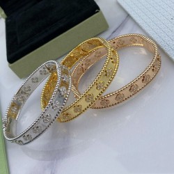 Van Cleef & Arpels Perlee Gold And Rose Gold/Silver Bracelets 3 Colors 