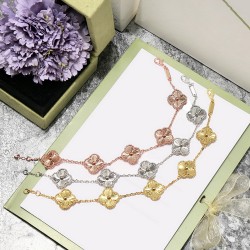 Van Cleef & Arpels Sweet Alhambra Gold And Rose Gold/Silver VCA Bracelets 3 Colors 