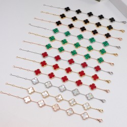 Van Cleef & Arpels Sweet Alhambra Gold/Black/Green Red Silver Bracelets 12 Colors 