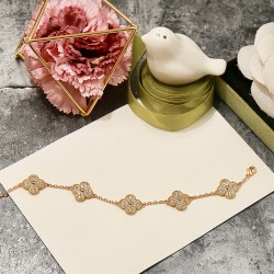 Van Cleef & Arpels Sweet Alhambra Rose Gold/Silver/Gold VCA Bracelets 3 Colors 
