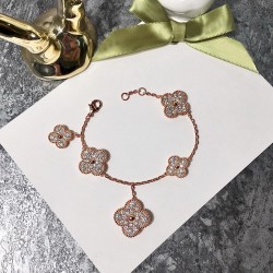 Van Cleef & Arpels Sweet Alhambra Rose Gold With Silver/Gold VCA Bracelets 3 Colors 