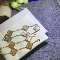 Van Cleef & Arpels Sweet Alhambra Silver And Gold VCA Bracelets 2 Colors 