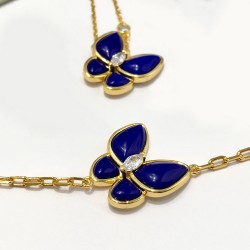 Van Cleef & Arpels Two Butterfly Of Gold/Blue Bracelets 