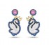 Pop Swan Drop Earrings 5649196 Swan Blue Gold Tone Plated