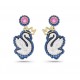 Pop Swan Drop Earrings 5649196 Swan Blue Gold Tone Plated