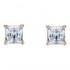 Swarovski Attract Stud Earrings Square Cut White Rose Gold Tone Plated 5509935