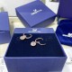 Swarovski Constella Drop Earrings Round Cuts White Rose Gold Tone Plated 5638769
