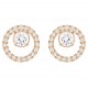 Swarovski Creativity Stud Earrings White Rose Gold Tone Plated 5199827