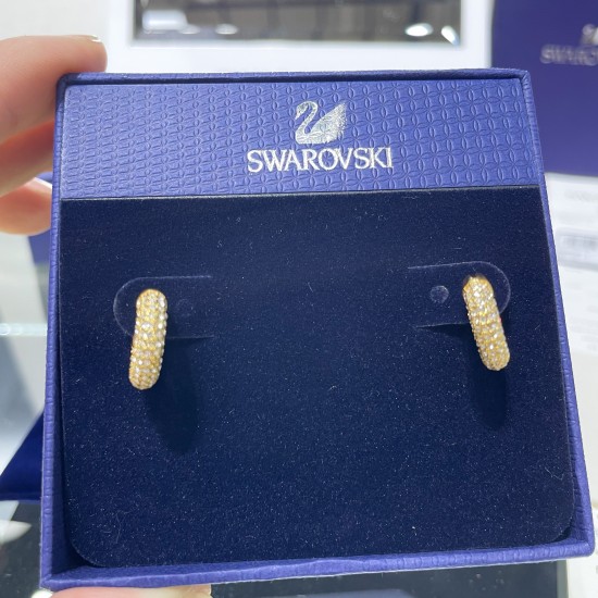 Swarovski Dextera Hoop Earrings Gold Rhodium Plated 5636530