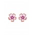 Swarovski Florere Stud Earrings Flower Pink Gold Tone Plated 5650563