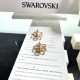 Swarovski Florere Stud Earrings Flower Pink Gold Tone Plated 5656635