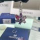 Swarovski Gema Drop Earrings Mixed Cuts Flower Pink Rhodium Plated 5658397