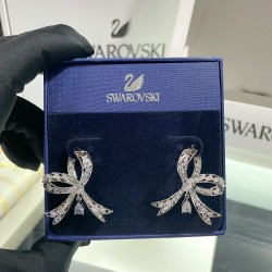 Swarovski Volta Drop Earrings Bow White Rhodium Plated 5647582
