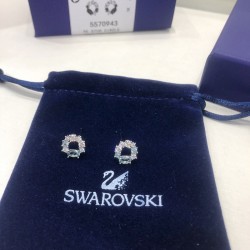 Swarovski Attract Pierced Circle Earrings White