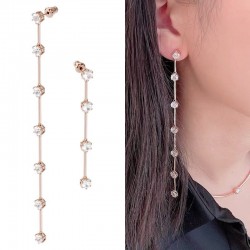 Swarovski Constella Asymmetrical Earrings Rose Gold