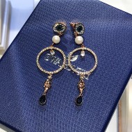 Swarovski Evil Eye Symbolic Hoop Pierced Earrings