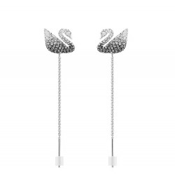 Swarovski Iconic Swan Earrings Black and White