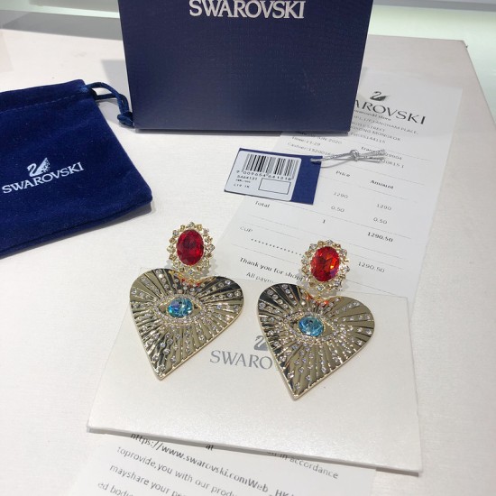 Swarovski Lucky Goddess Heart Clip Earrings Rose Gold