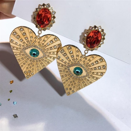 Swarovski Lucky Goddess Heart Clip Earrings Rose Gold