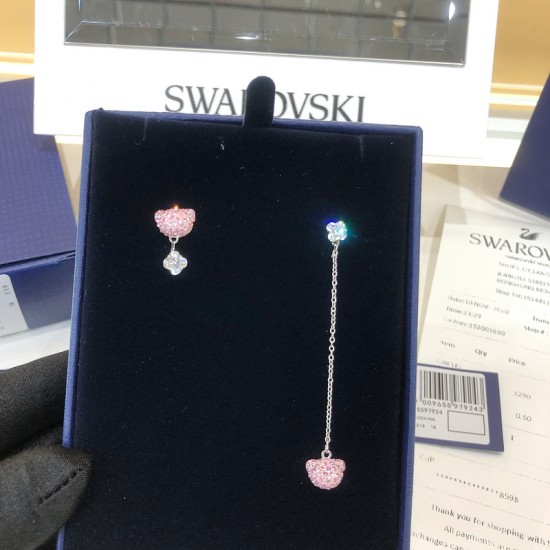 Swarovski Teddy Pierced Earrings, Pink, Bear-Tiffany & Co. Ring