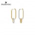 Swarovski Time Hoop Pierced Earrings, White and Gold