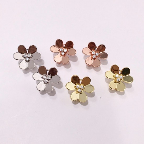 Van Cleef & Arpels Frivole Carrings Rose Gold VCA Earrings Silver 3 Colors