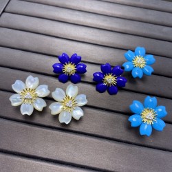 Van Cleef & Arpels Rose De Noel Of Blue White VCA Earrings 3 Colors 