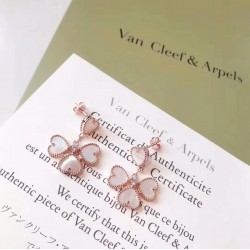 Van Cleef & Arpels Sweet Alhambra Gold Green VCA Earrings White 3 Colors 