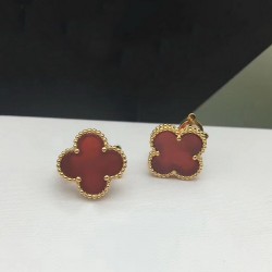 Van Cleef & Arpels Sweet Alhambra Gold VCA Earrings Blue Red 5 Colors 