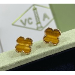 Van Cleef & Arpels Sweet Alhambra Gold VCA Earrings Yellow 