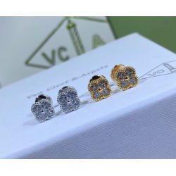 Van Cleef & Arpels Sweet Alhambra Of Gold And Silver VCA Earrings 2 Colors 