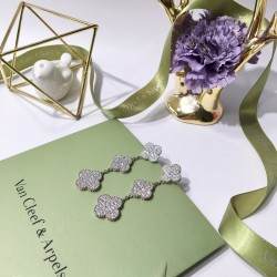 Van Cleef & Arpels Sweet Alhambra Of Gold/Silver/Rose Gold VCA Earrings 6 Colors 