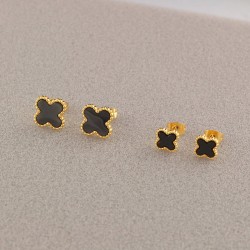 Van Cleef & Arpels Sweet Alhambra Of Silver VCA Earrings Black/Gold 6 Colors 