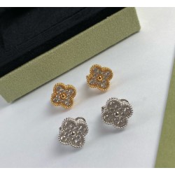 Van Cleef & Arpels Sweet Alhambra Rose Gold VCA Earrings Silver 2 Colors 