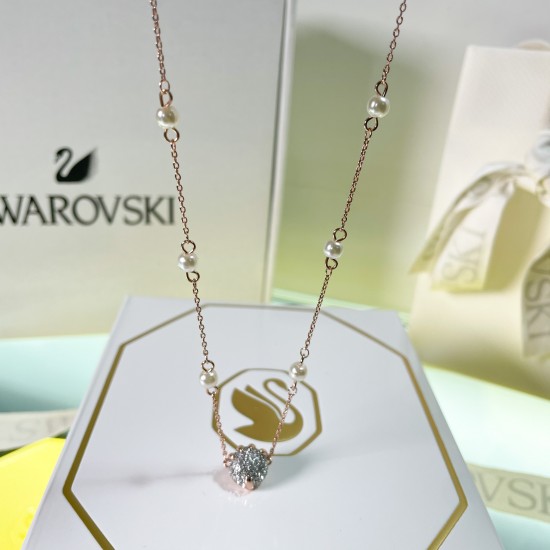Swarovski Dragon Phoenix Rose Gold Necklace 5675817