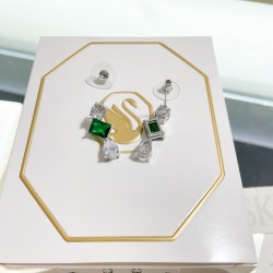 Swarovski Mesmera Silver Green Drop Earrings 5665878 