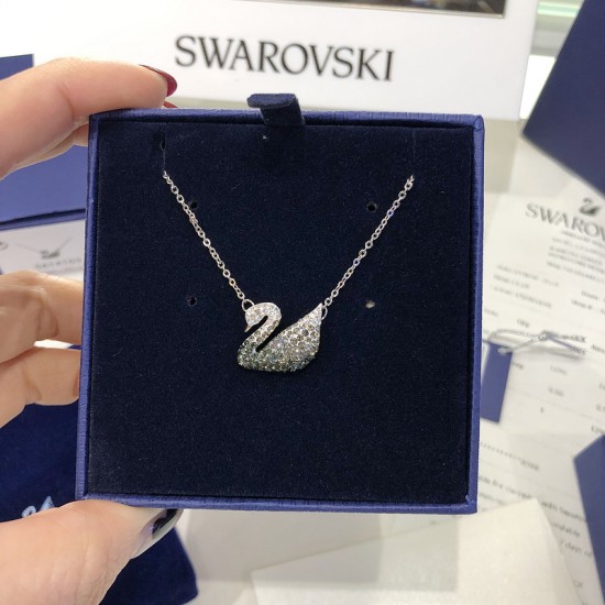 Swarovski Iconic Swan Necklace Black and White Small