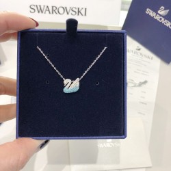 Swarovski Iconic Swan Necklace Blue and White Small