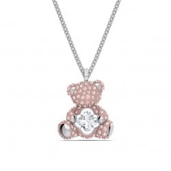 Swarovski Teddy Necklace Bear Pink