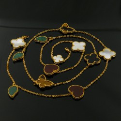 Van Cleef & Arpels Lucky Alhambra Of Rose Gold/VCA Necklaces 
