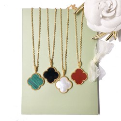 Van Cleef & Arpels Magic Alhambra Of Rose Gold VCA Necklaces Black Green White 4 Colors 