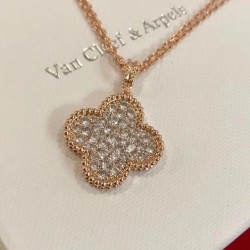 Van Cleef & Arpels Magic Alhambra Rose Gold VCA Necklaces Silver/Gold 3 Colors 