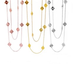 Van Cleef & Arpels Sweet Alhambra Of Rose Gold VCA Necklaces Silver/Gold 3 Colors 