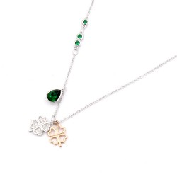 Van Cleef & Arpels Sweet Alhambra Of Silver/VCA Necklaces Green 