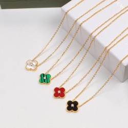 Van Cleef & Arpels Sweet Alhambra Of White Gold VCA Necklaces Green Red Black 4 Colors 